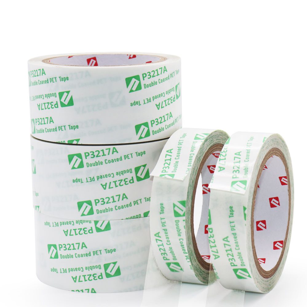 Low surface energy PET double-sided adhesive tape