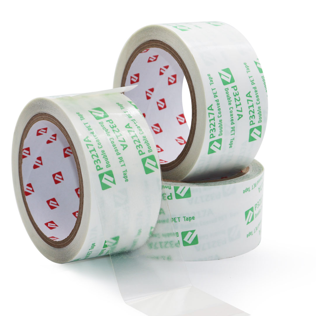 Low surface energy PET double-sided adhesive tape